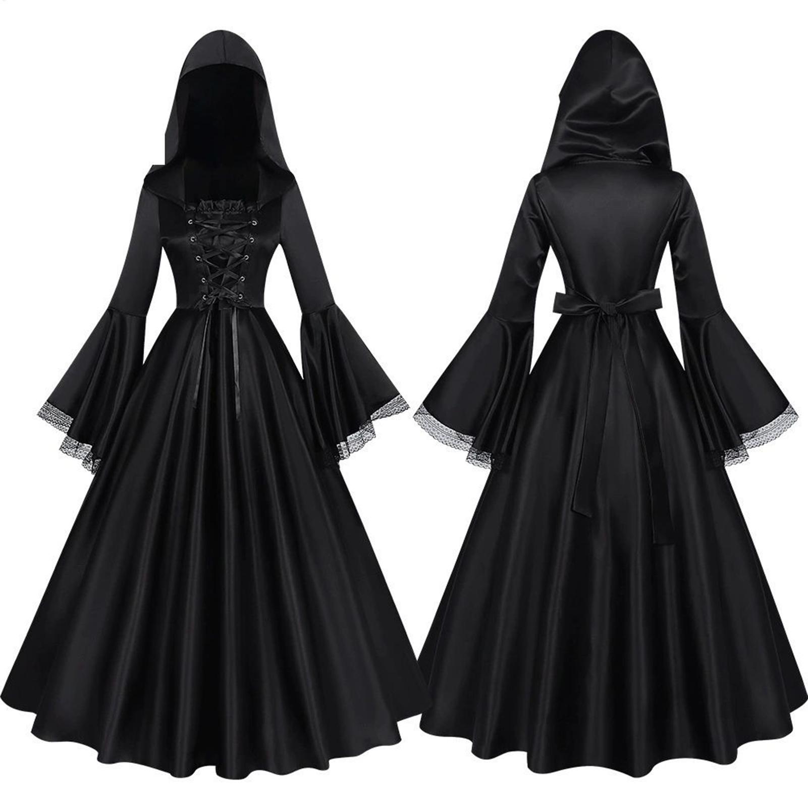 Medieval Renaissance Dress Women - Костюм ведьмы на Хэллоуин, средневековое готическое