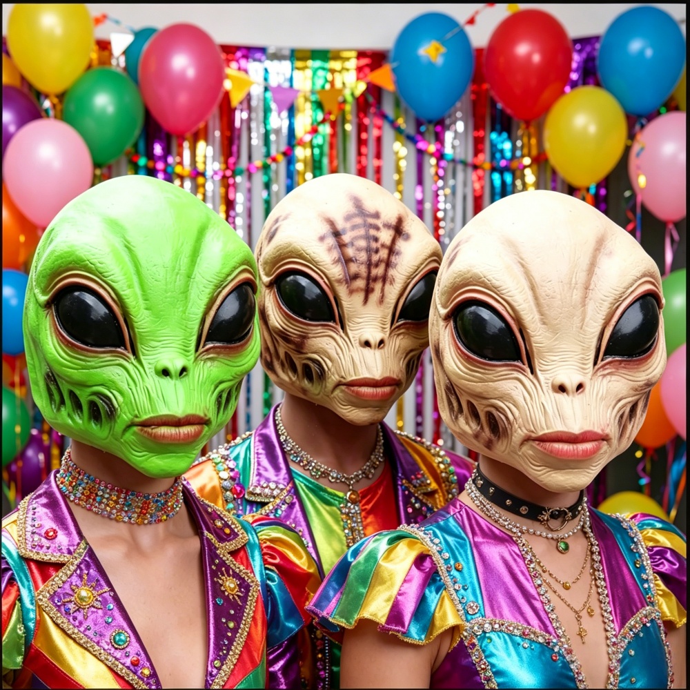 Latex Alien Mask Realistic - Маска инопланетянина для Хэллоуина, костюм для